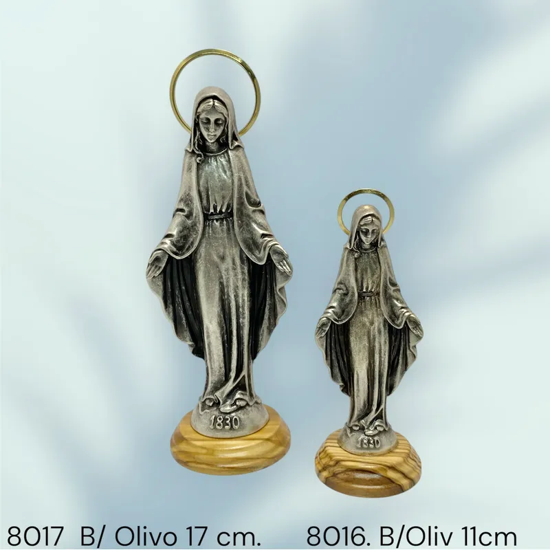 GENERICO - Estatua Italiana de la Virgen Milagrosa en peltre de 12 cm.