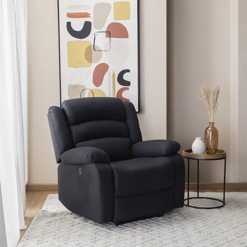 DANIELS - Berger 1 Cuerpo Reclinable Eléctrico Moderno Negro New Praga 8041BKPW