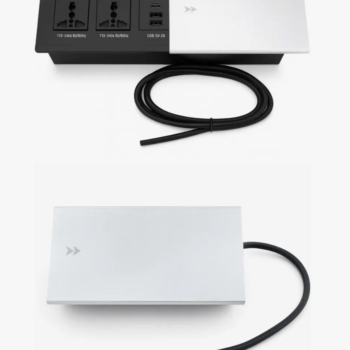 HOMER DESIGN - Escritorio 140cm con Enchufe Tapa Deslizable Integrado