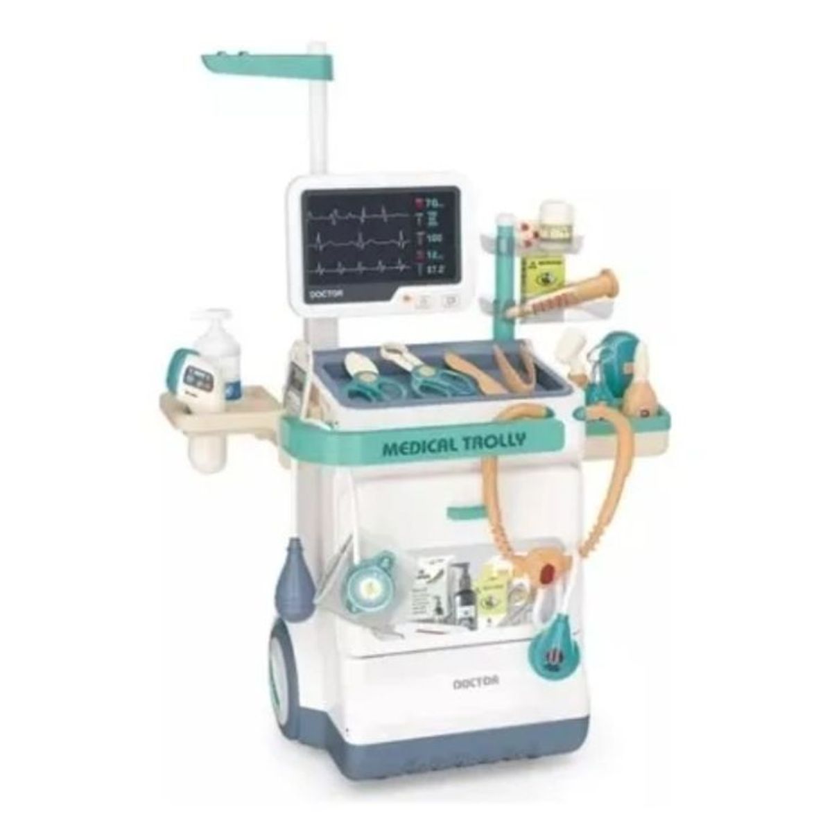 GENERICO - Set Juego Consultorio Médico Electrocardiograma Carrito Niños Juego de Rol