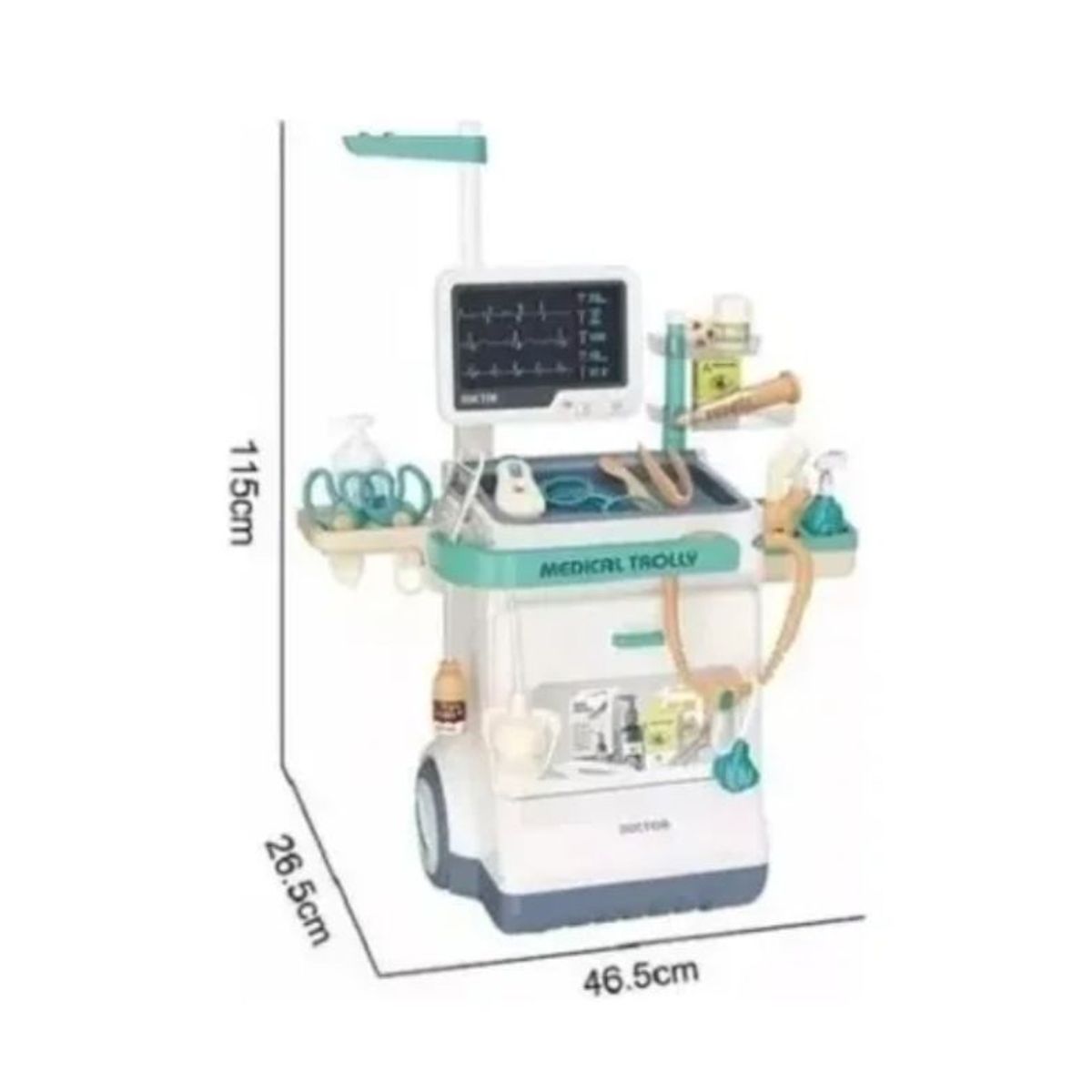 GENERICO - Set Juego Consultorio Médico Electrocardiograma Carrito Niños Juego de Rol