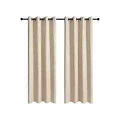 U BUY - 1 Paño Cortina Lino Blackout Engomado Térmica 140x220 Beige