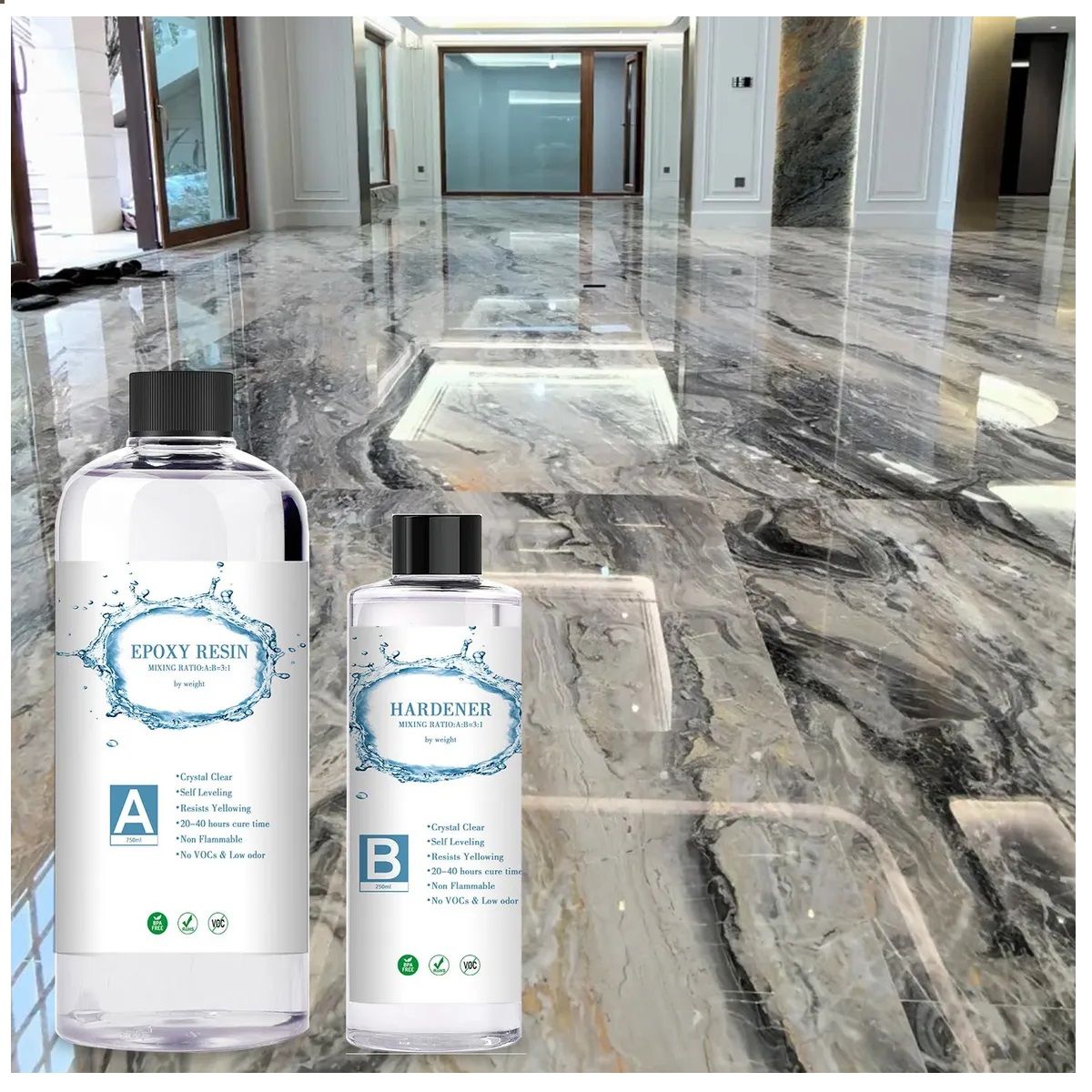 GENERICO - Resina Epóxica Fenólica Para Piso Cristal 1kl 31 Interior