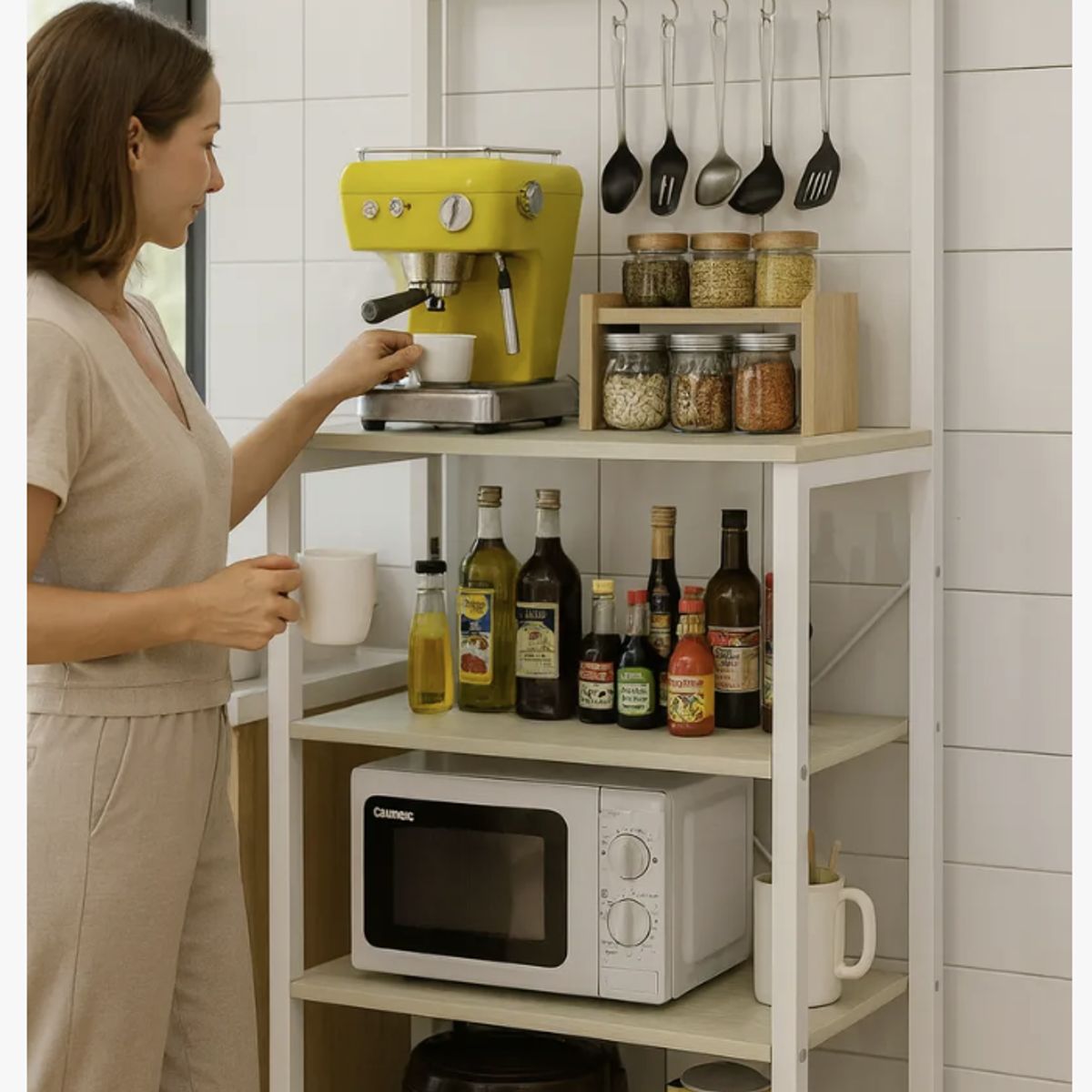 HOMER DESIGN - Estante Para Cocina Porta Microonda 145x60x36cm Multiuso