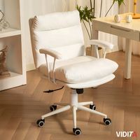 Silla De Escritorio Emilia Pro Ergonomica Cuero Pu Color Blanco