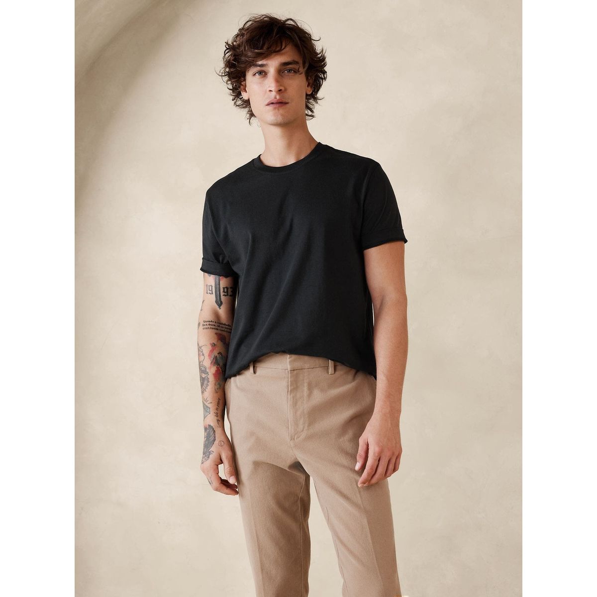 BANANA REPUBLIC - Polera Hombre Authentic Supima® Negro Banana Republic