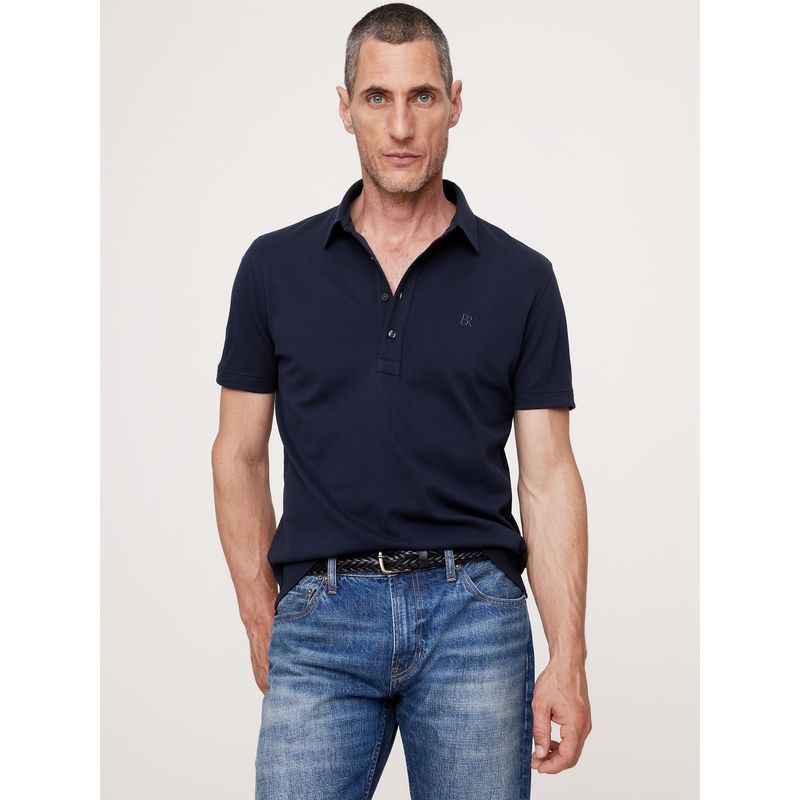 BANANA REPUBLIC - Polera Hombre Luxury-Touch Pique Polera Gris Banana Republic