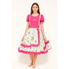 GENERICO - Vestido Mujer Huasa Chilena China Rosado Talla M