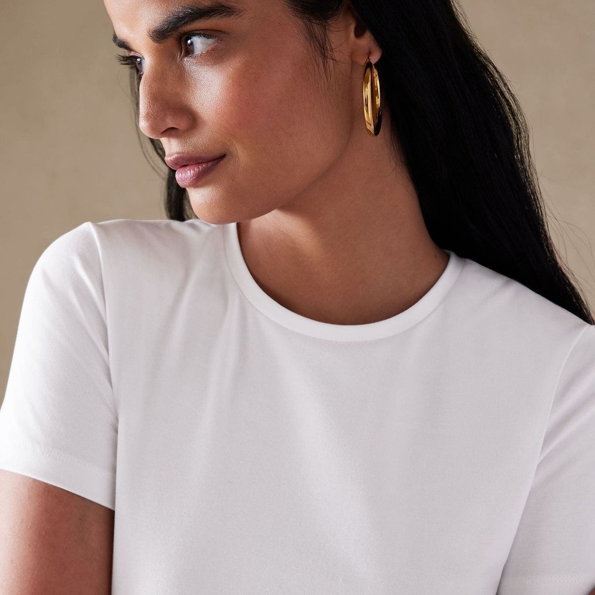 BANANA REPUBLIC - Polera Mujer Refined Shrunken Blanco Banana Republic