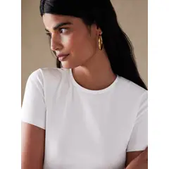 BANANA REPUBLIC - Polera Mujer Refined Shrunken Blanco