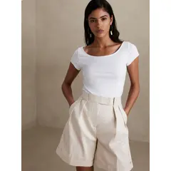 BANANA REPUBLIC - Polera Mujer Cuello Redondo Refined Blanco