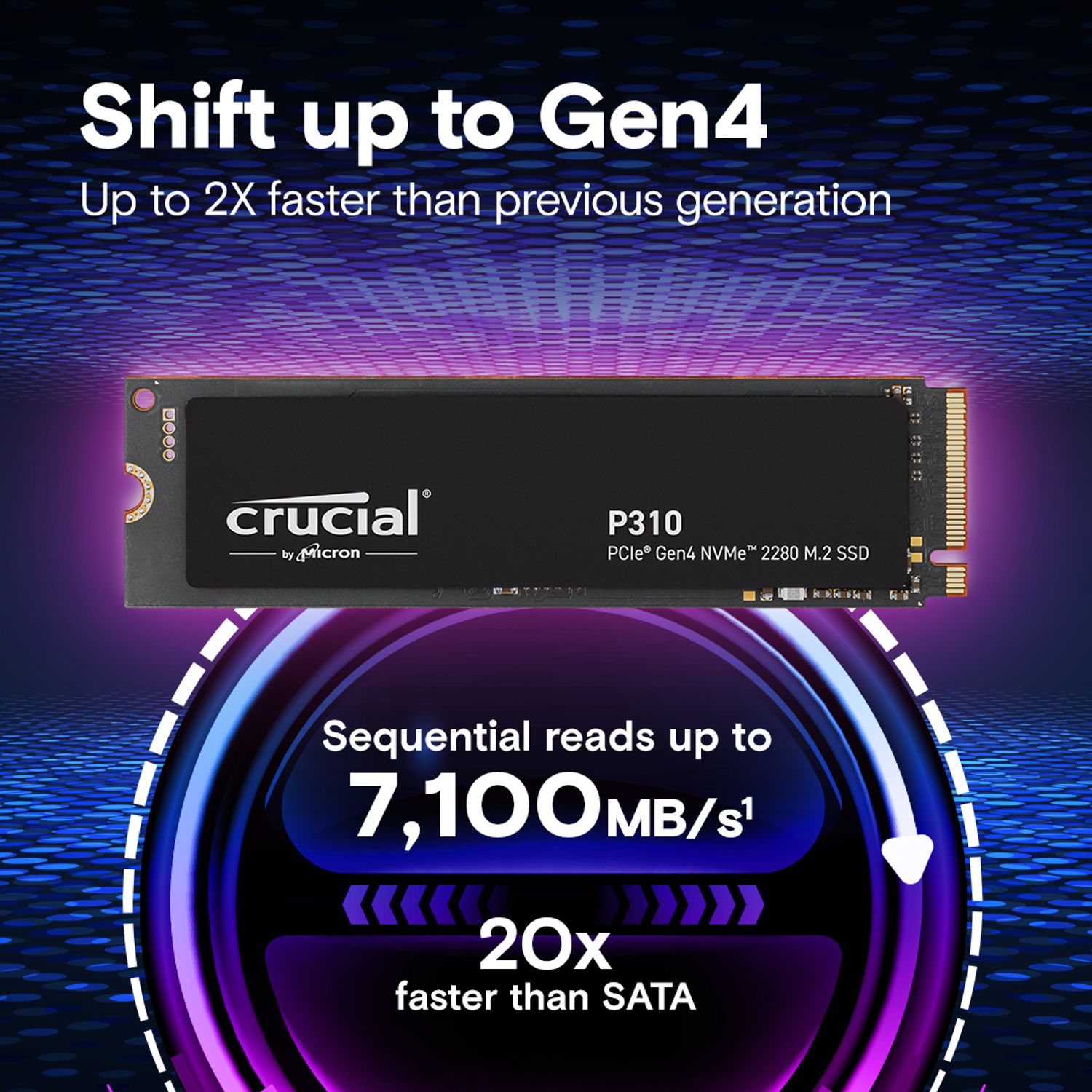 CRUCIAL SSD Crucial P310 de 1 TB PCIe Gen4 NVMe 2280 M.2