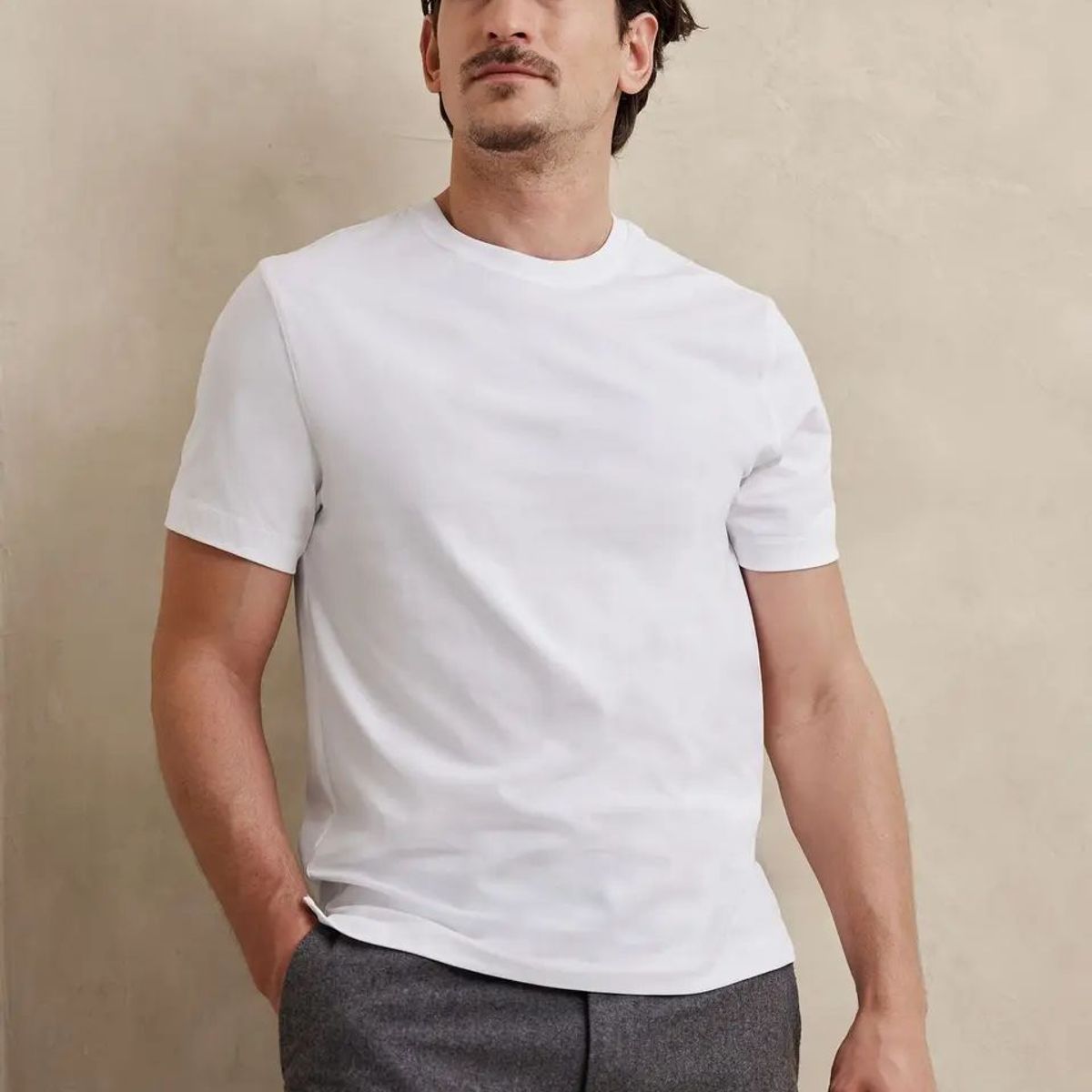 BANANA REPUBLIC - Polera Hombre Authentic Supima® Blanco Banana Republic