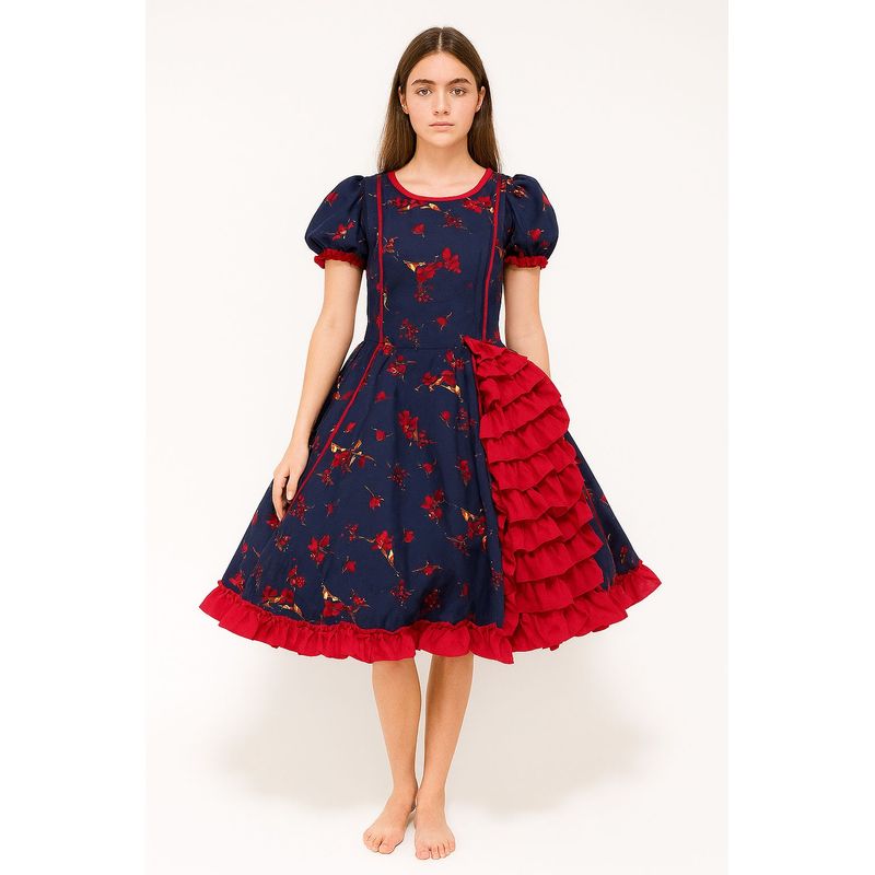 GENERICO - Vestido Mujer Huasa Chilena China Azul Talla S