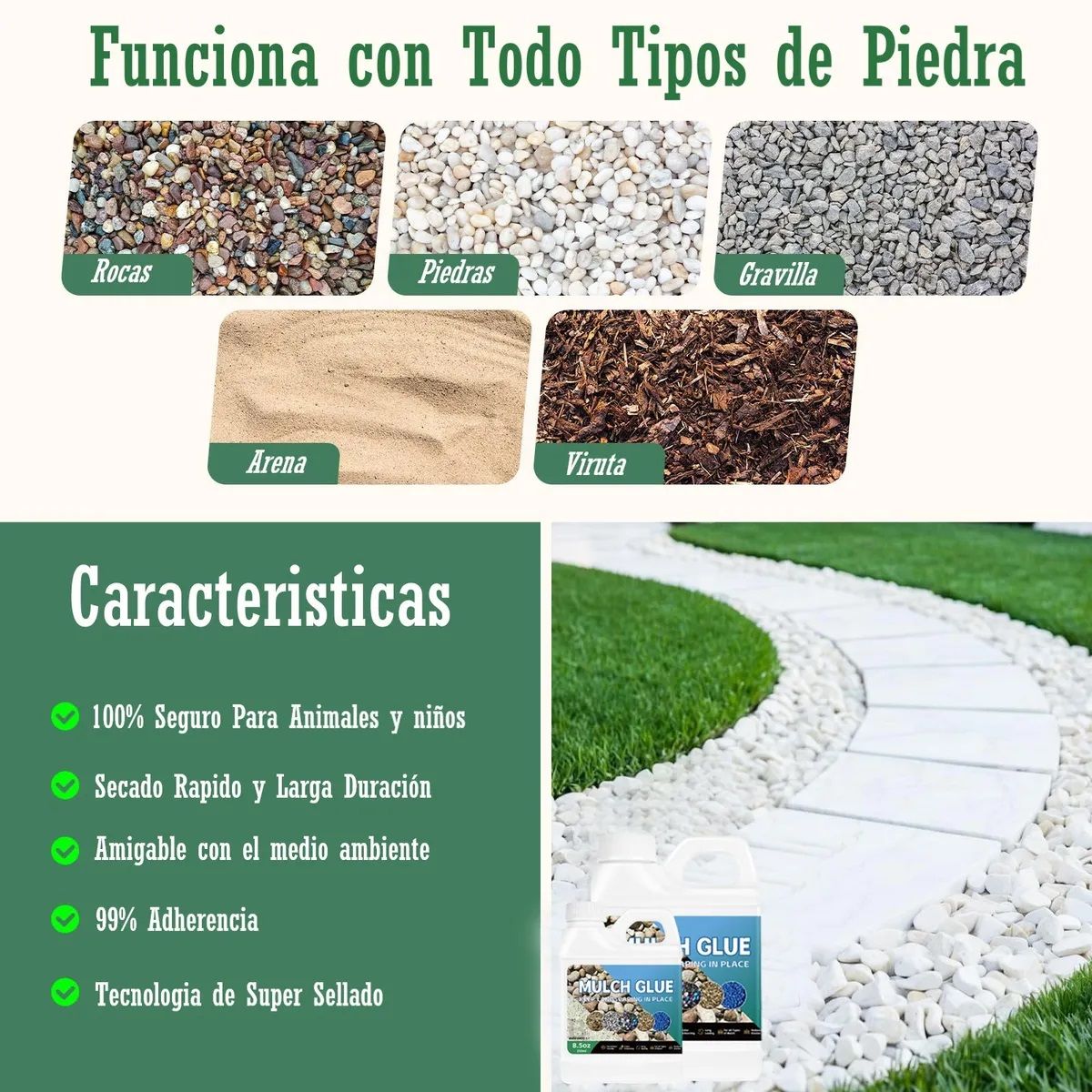 GENERICO - Resina Exterior Camino De Piedras,gravilla  1.5 kilos 2 : 1