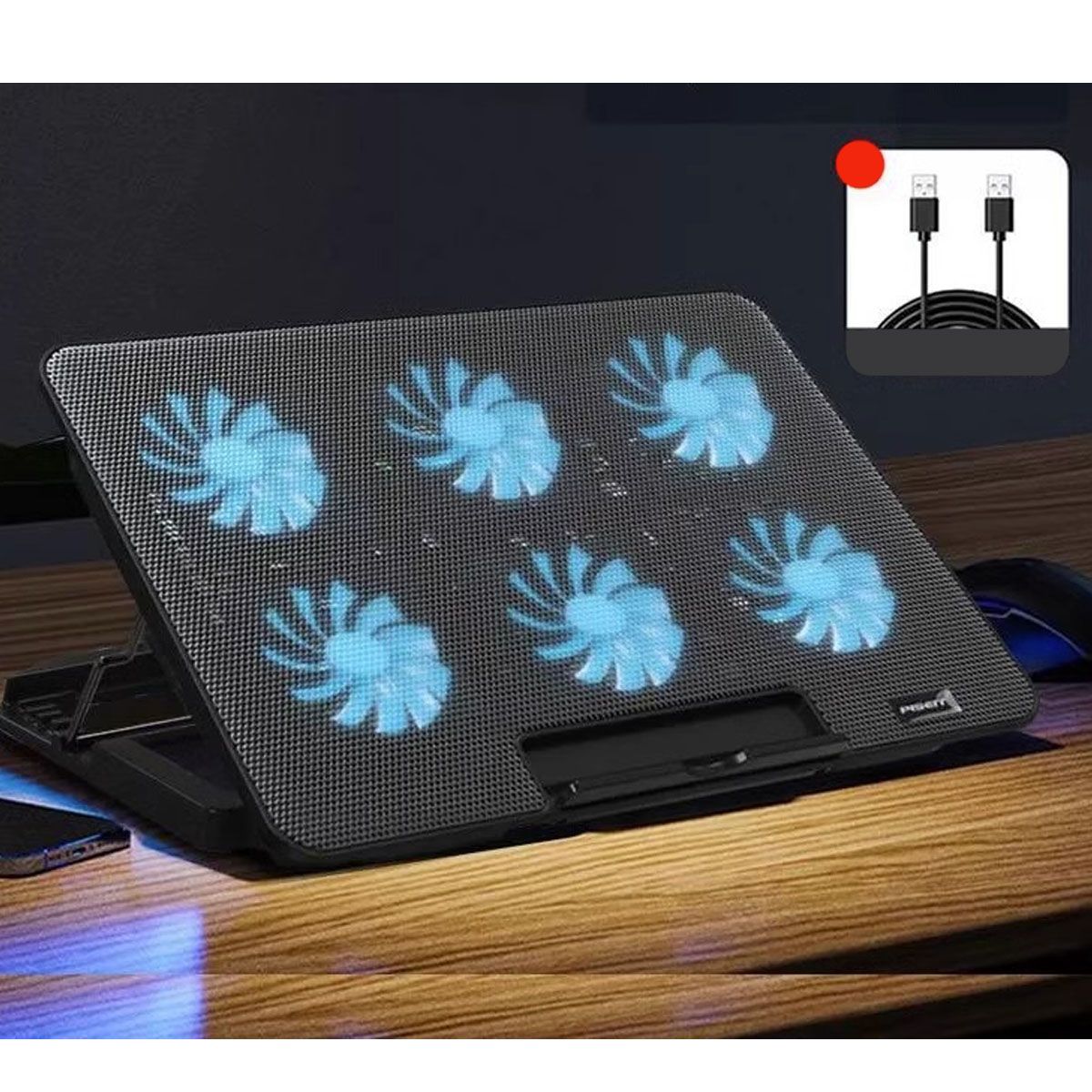 EDWINAYY - Base Cooler Enfriador Notebook Ventilador 6 Ventiladores