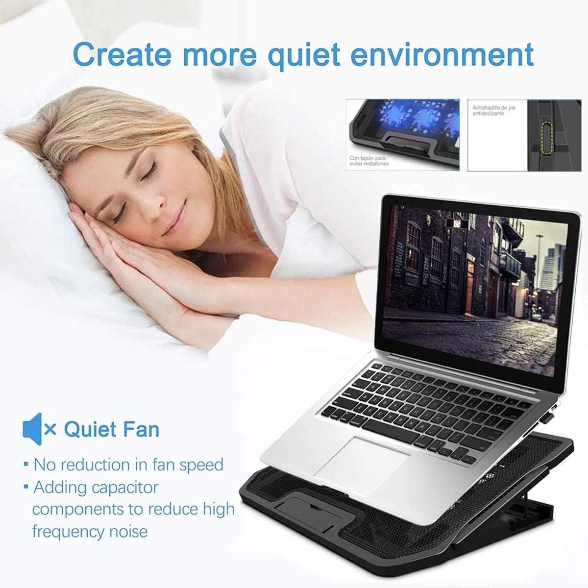 EDWINAYY - Base Cooler Enfriador Notebook Ventilador 6 Ventiladores