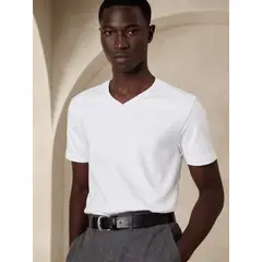 BANANA REPUBLIC - Polera Hombre Lux Touch Vee Blanco