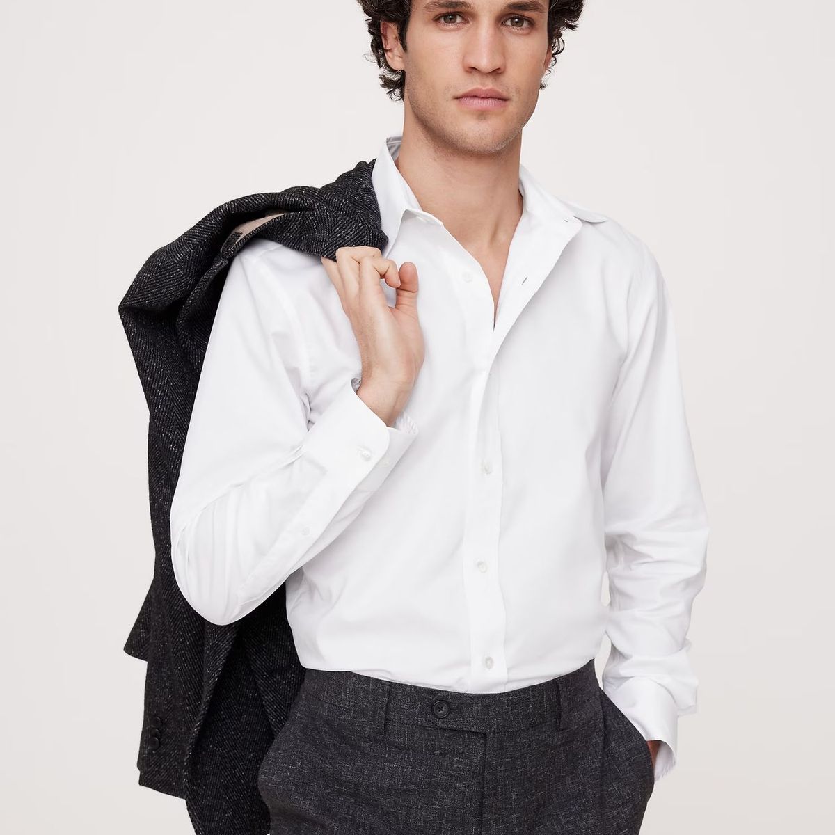 BANANA REPUBLIC - Camisa Hombre Banana Republic Slim Wrinkle-Resistant Blanco