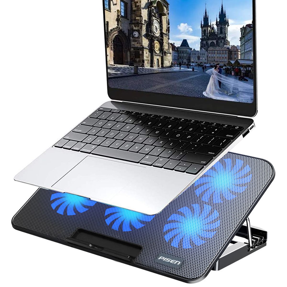 EDWINAYY - Base Cooler Enfriador Notebook Ventilador 6 Ventiladores