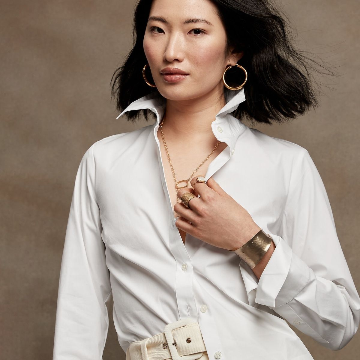 BANANA REPUBLIC - Blusa Mujer Banana Republic Riley II Blanco