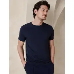 BANANA REPUBLIC - Polera Hombre Lux Touch Crew Azul