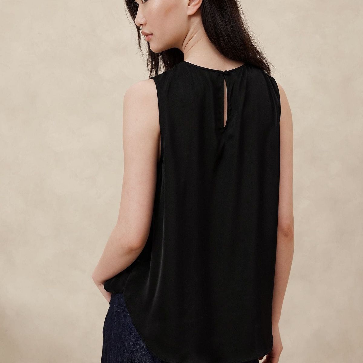 BANANA REPUBLIC - Blusa Mujer Banana Republic Shell Tank Negro