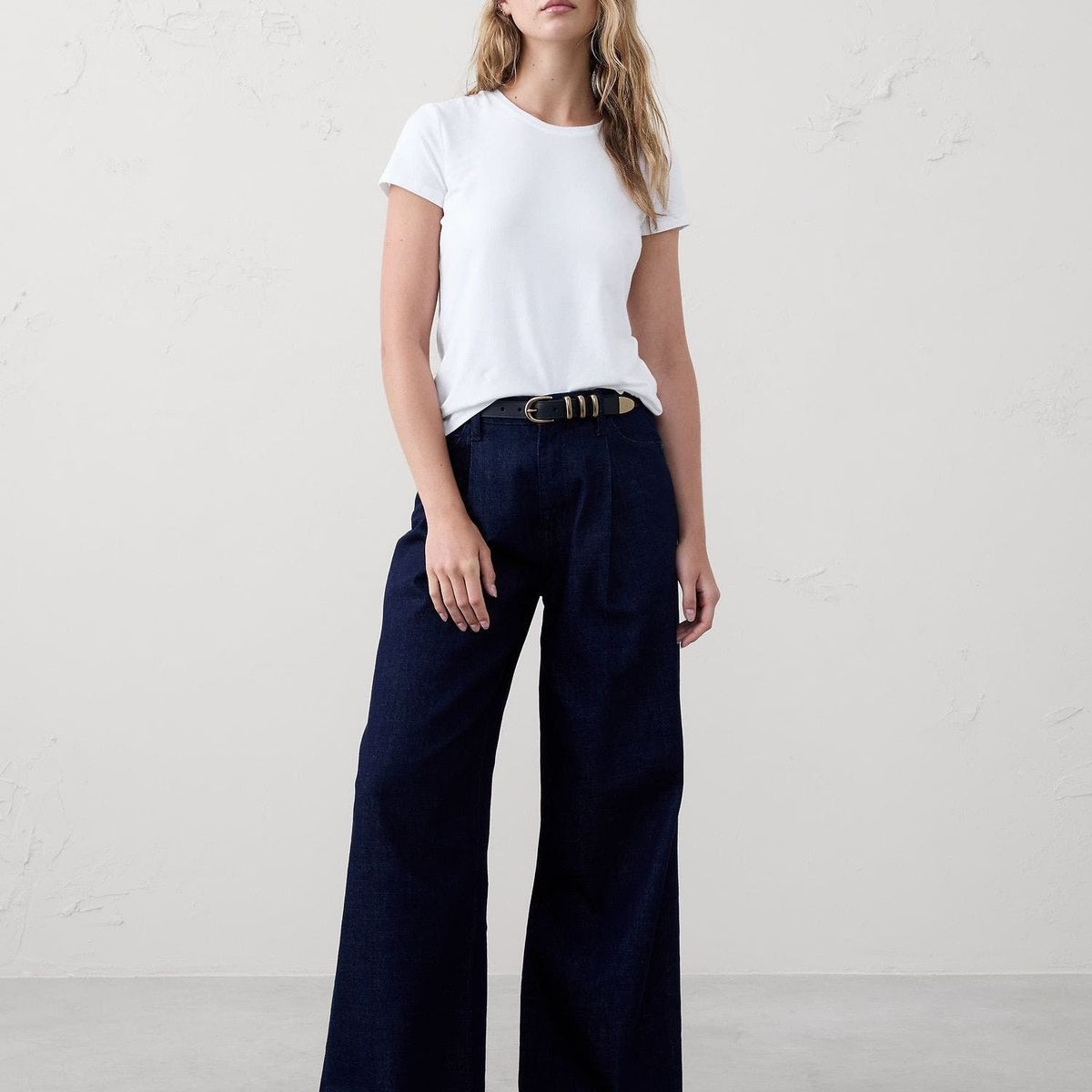 BANANA REPUBLIC - Polera Mujer Timeless Crew-Neck Blanco Banana Republic