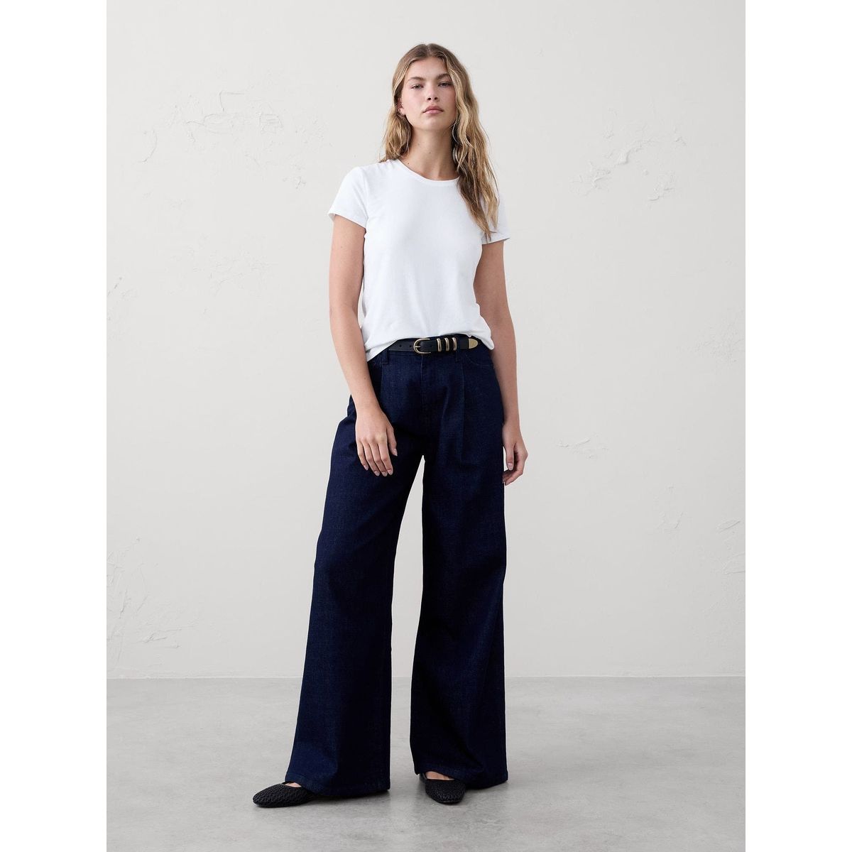 BANANA REPUBLIC - Polera Mujer Timeless Crew-Neck Blanco Banana Republic