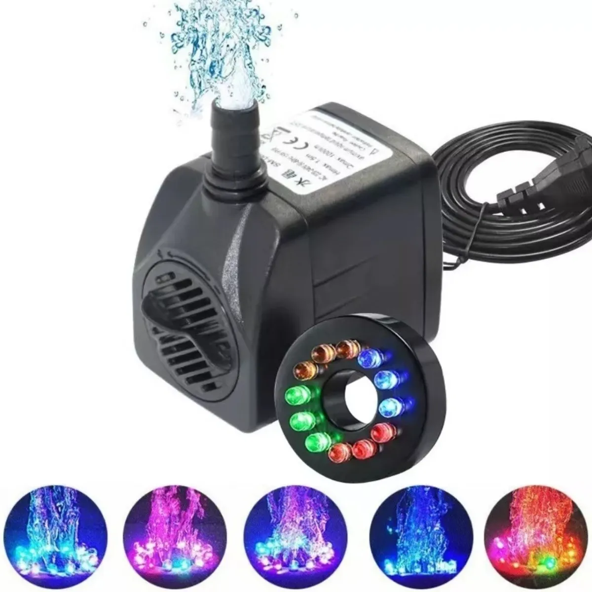 ATURE - Bomba De Agua Sumergible 12 Luces Led Pileta Acuario Koi