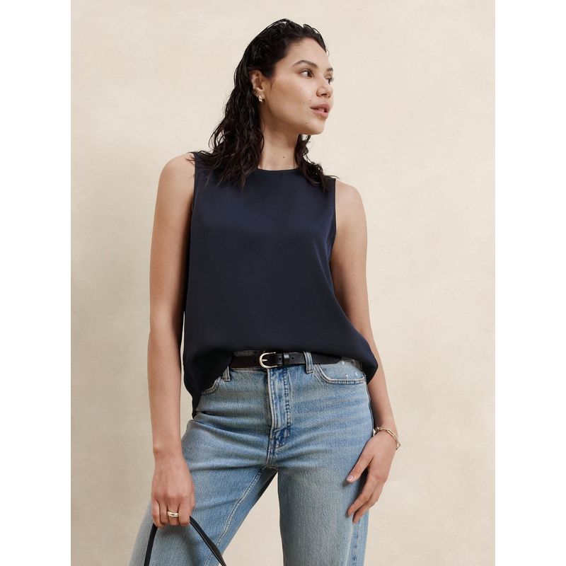 BANANA REPUBLIC - Blusa Mujer Shell Tank Azul Banana Republic