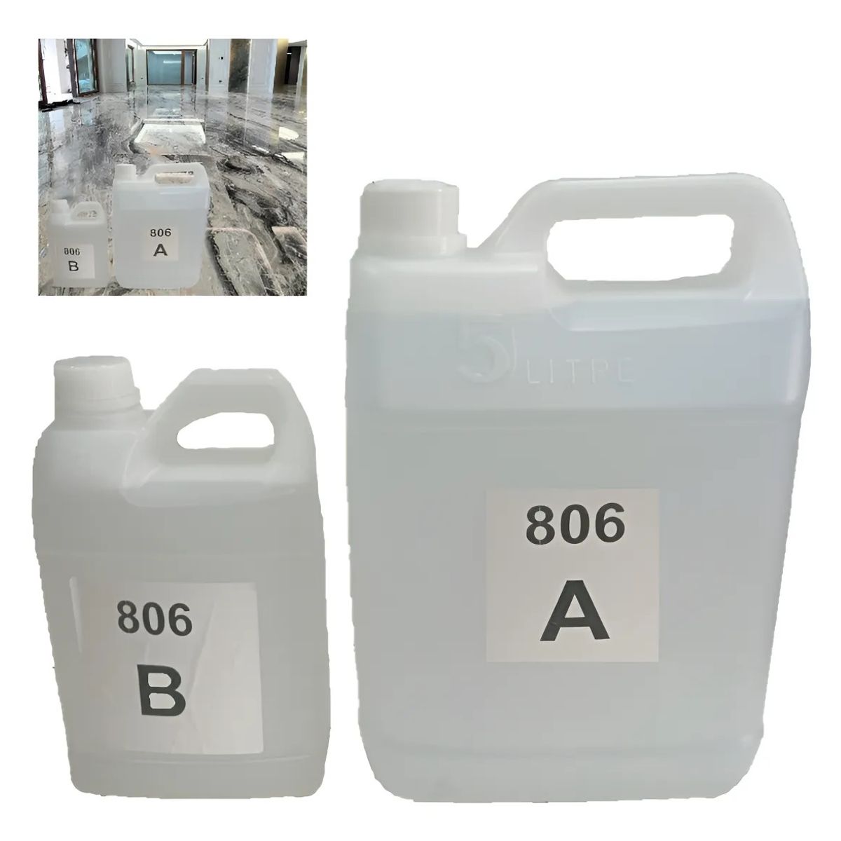 GENERICO - Resina Epóxica Fenólica Para Piso Cristal 8 kg 3:1 Interior