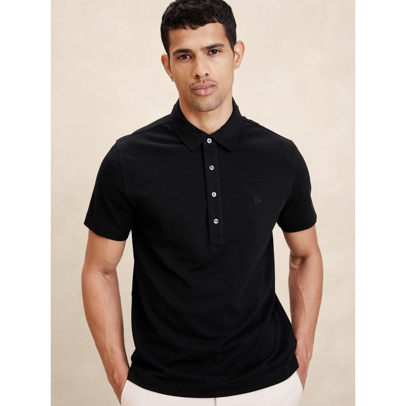 BANANA REPUBLIC - Polera Hombre Luxury-Touch Pique Polera Negro Banana Republic