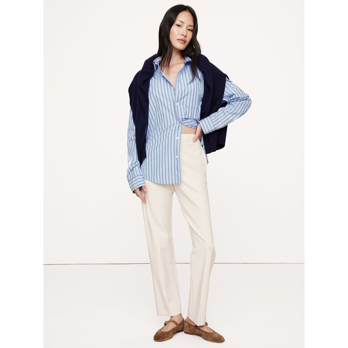 BANANA REPUBLIC - Pantalón Mujer Banana Republic Ultra-High Rise Modern Slim Refined Beige