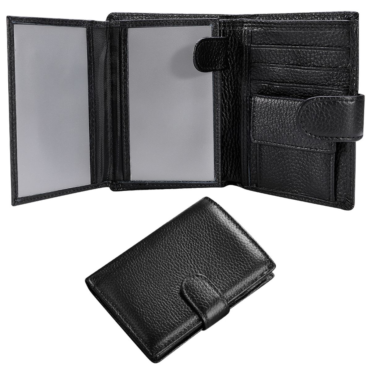 SLOWTON - Cartera Antirrobo Para Hombre Billetera Clip Rfid Cuero