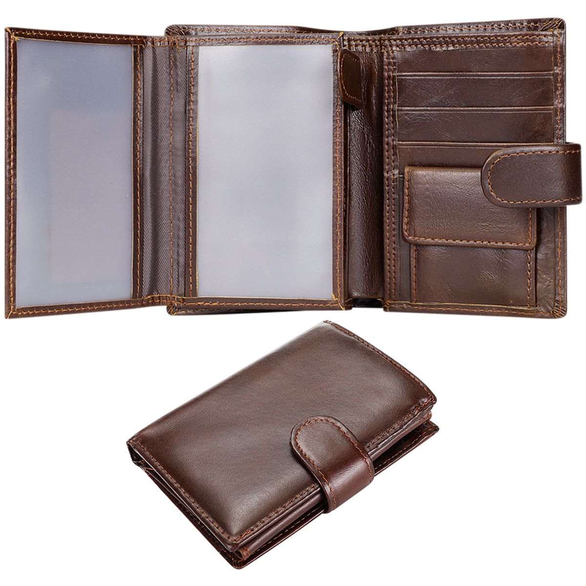 SLOWTON - Cartera Antirrobo Para Hombre Billetera Clip Rfid Cuero