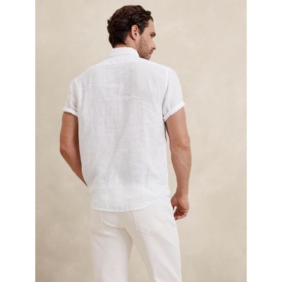 Imagen 2 del producto Camisa Hombre Straight Casual Lino Blanco
