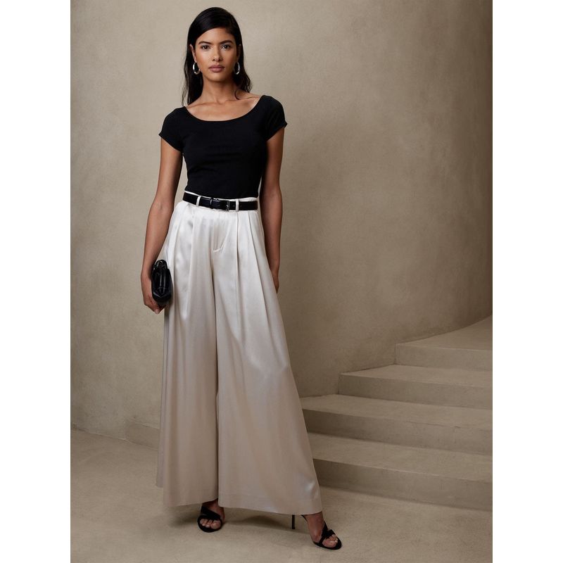 BANANA REPUBLIC - Polera Mujer Cuello Redondo Refined Negro Banana Republic