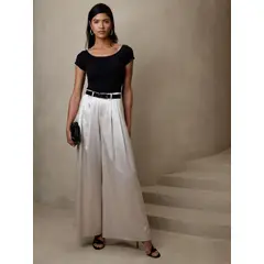 BANANA REPUBLIC - Polera Mujer Cuello Redondo Refined Negro