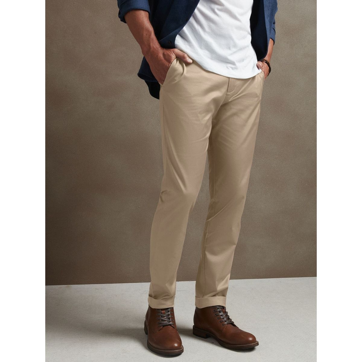 BANANA REPUBLIC - Pantalon Hombre Core Temp Chino Beige Banana Republic