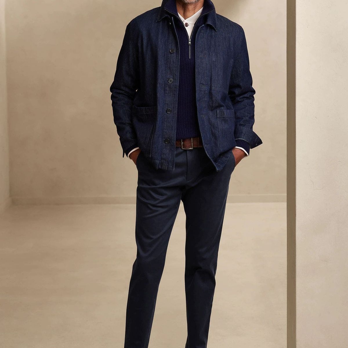 BANANA REPUBLIC - Pantalón Hombre Slim Rapid Movement Chino Azul Banana Republic