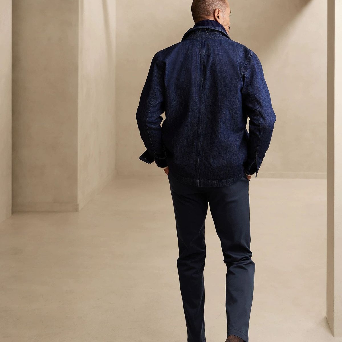 BANANA REPUBLIC - Pantalón Hombre Slim Rapid Movement Chino Azul Banana Republic