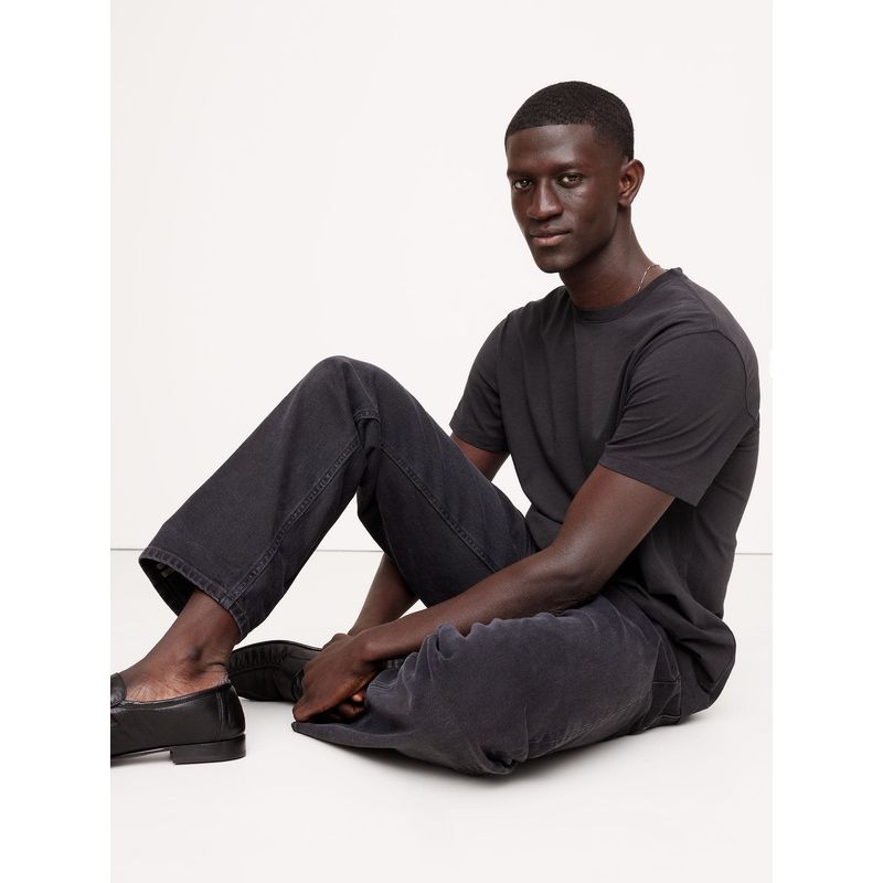 BANANA REPUBLIC - Polera Hombre Lightweight Cotton Crew-Neck Negro Banana Republic