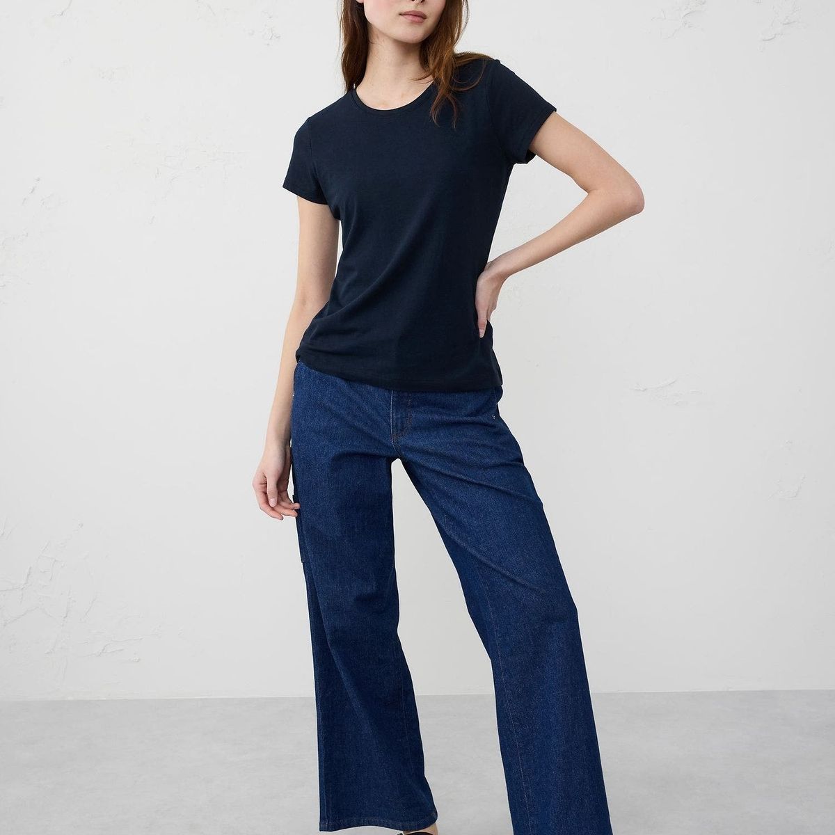 BANANA REPUBLIC - Polera Mujer Banana Republic Timeless Crew-Neck Gris
