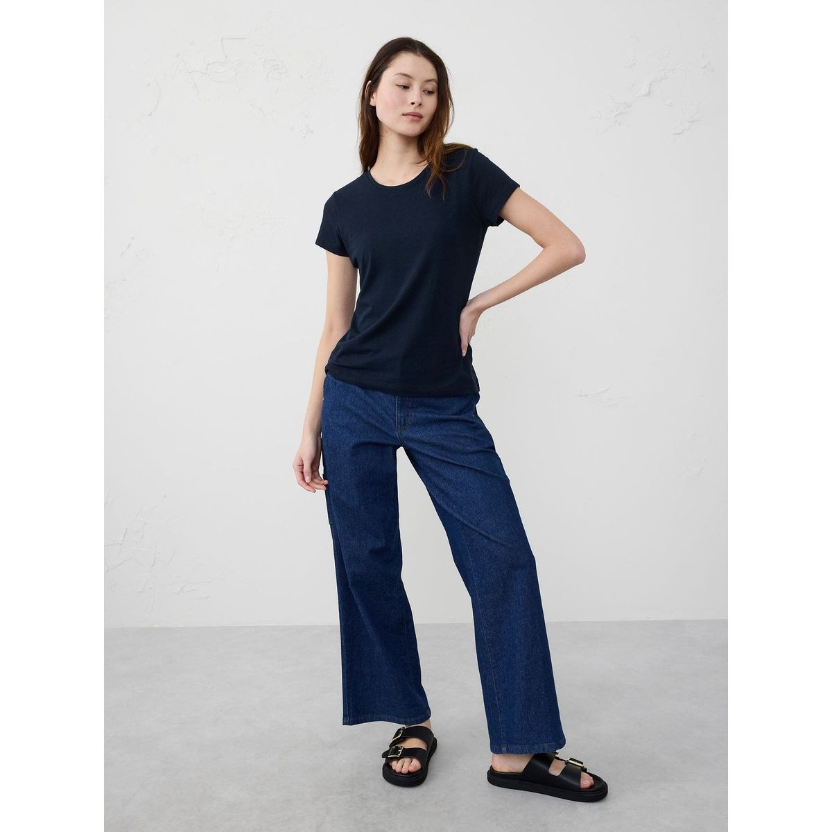 BANANA REPUBLIC - Polera Mujer Banana Republic Timeless Crew-Neck Gris