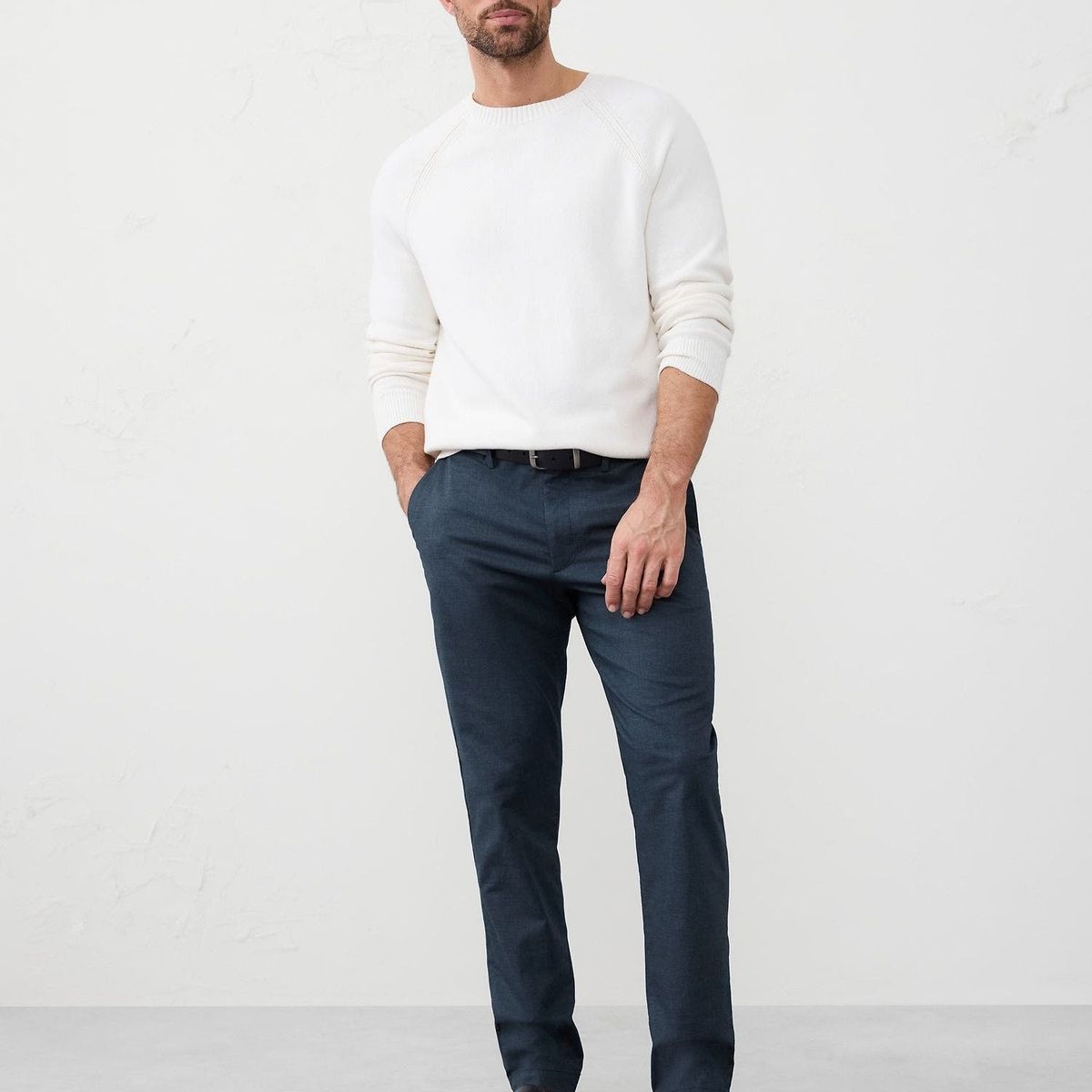 BANANA REPUBLIC - Pantalón Hombre Core Temp Chino Azul Banana Republic