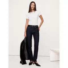 BANANA REPUBLIC - Polera Mujer Ribbed Baby Blanco