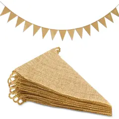 KUANGYE - Banderines Arpillera Yute Patio Boda Cumpleaños Decoración
