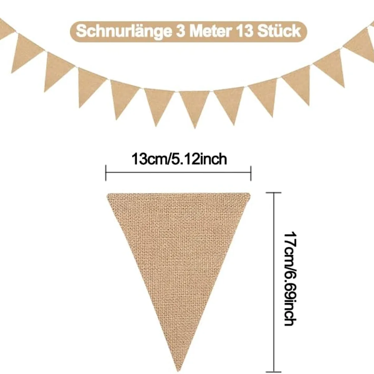 KUANGYE - Banderines Arpillera Yute Patio Boda Cumpleaños Decoración