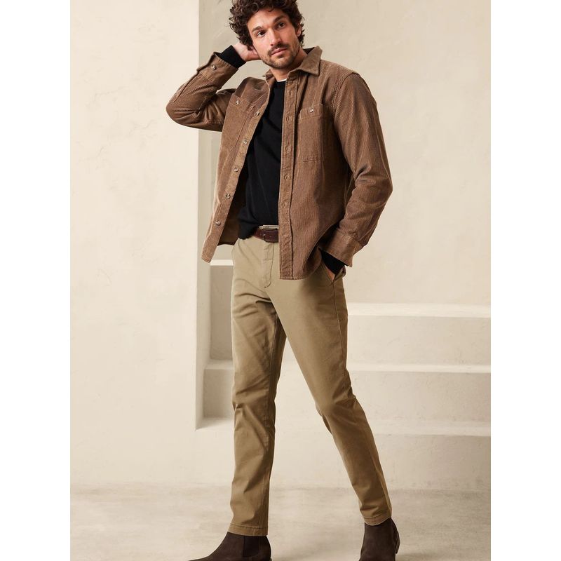 BANANA REPUBLIC Pantalón Hombre Slim Lived-In Chino Café Banana